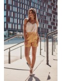 Pantaloni scurți casual dama galbeni MP47370 - Magazin online - Boutique